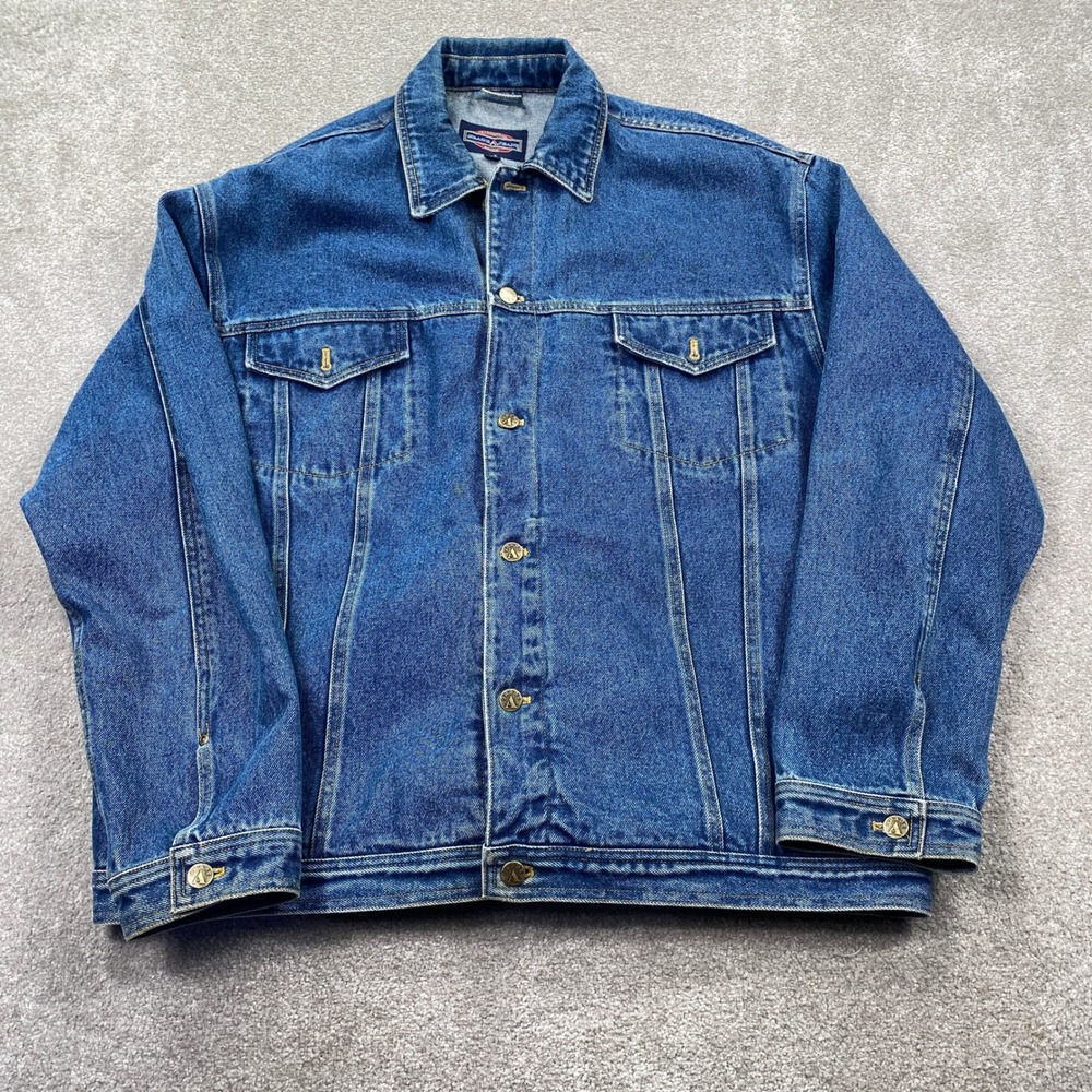 Grade A Jeans Traditional Denim Jacket XLT Tall Blue Classic Button Up Mens